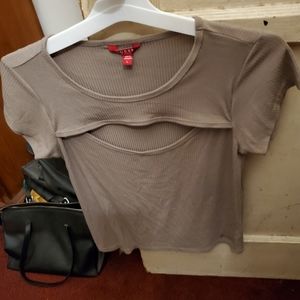Guess beige sexy blouse size Large